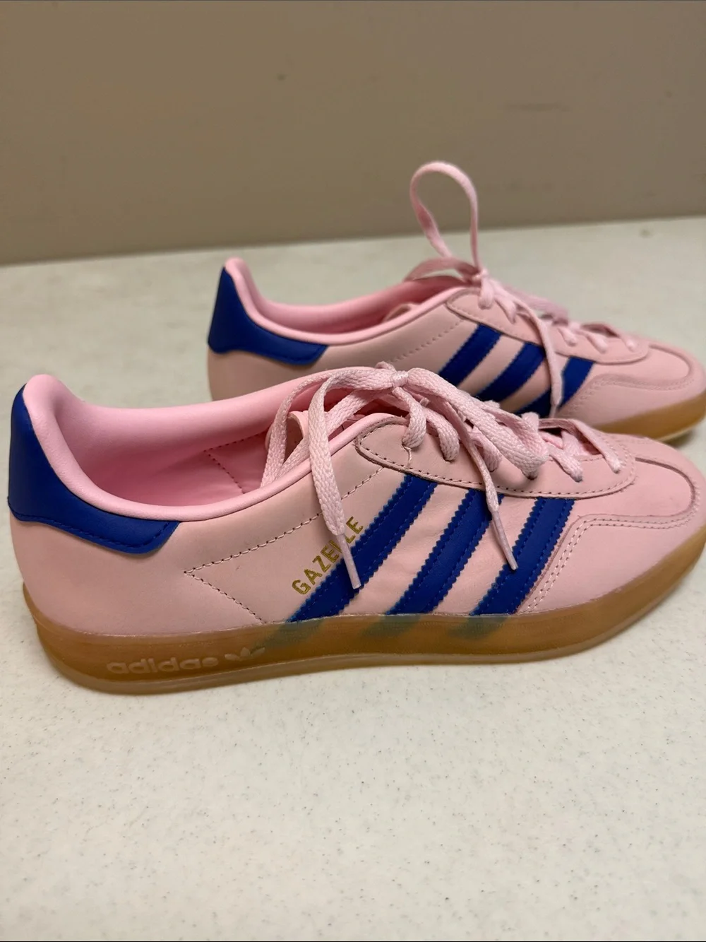 adidas Pink with Blue Stripes Women's Sneakers
